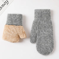 Winter fuzzy mittens for women
