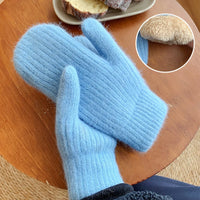 Winter fuzzy mittens for women