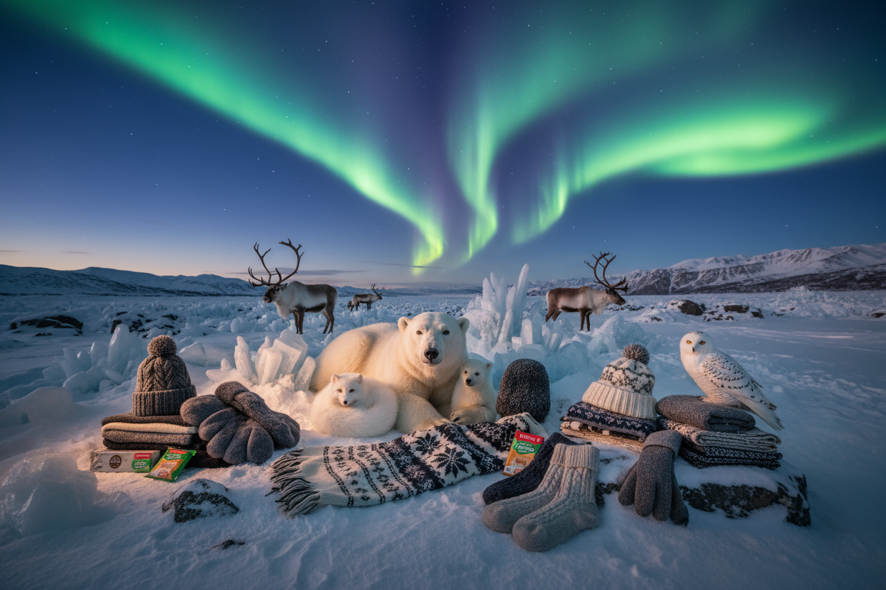 olar lichter winterlich mit Tieren vieleicht